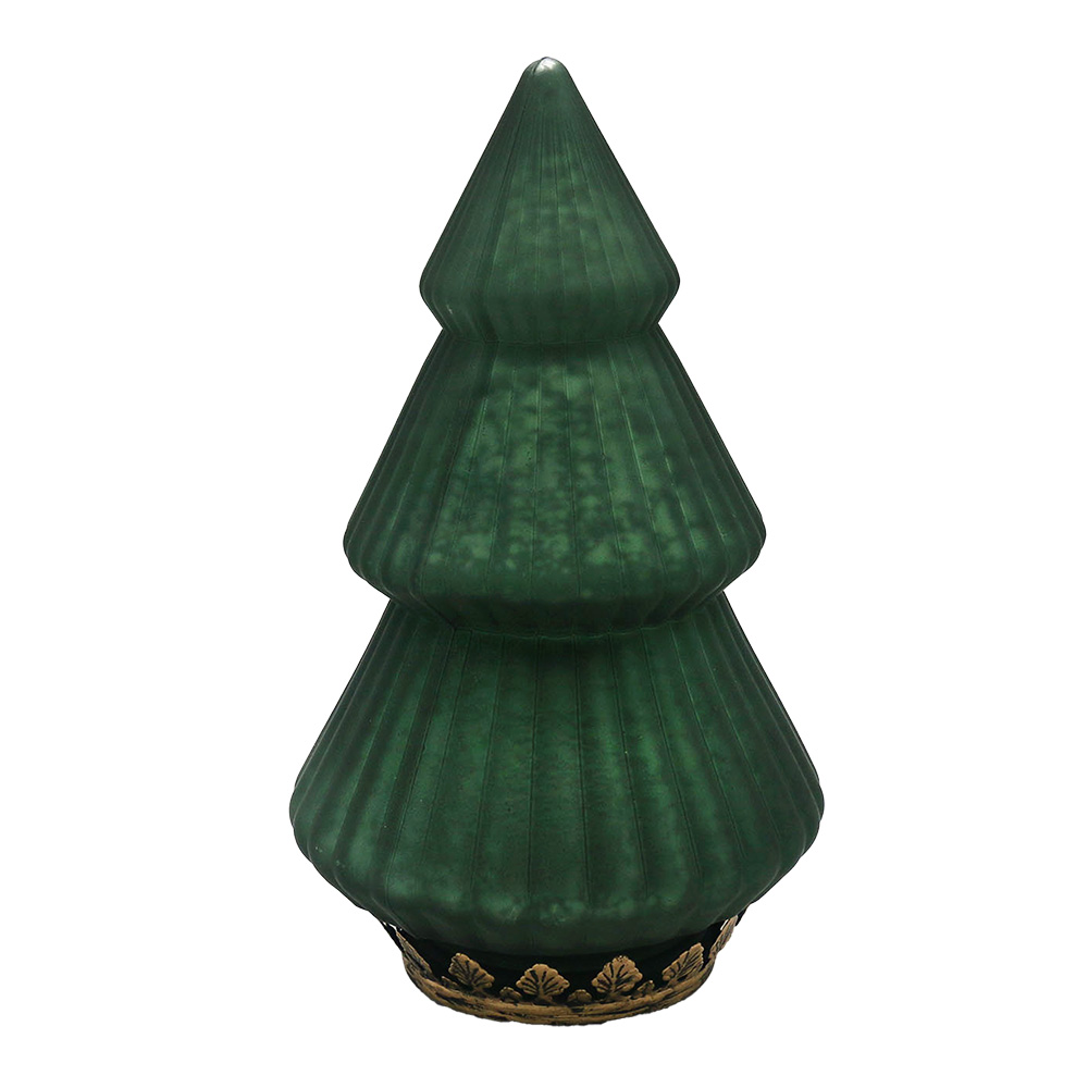 Clayre & Eef   | Kerstdecoratie Kerstboom met LED Groen ø 13x23 cm / 2xAAA | 6GL4577