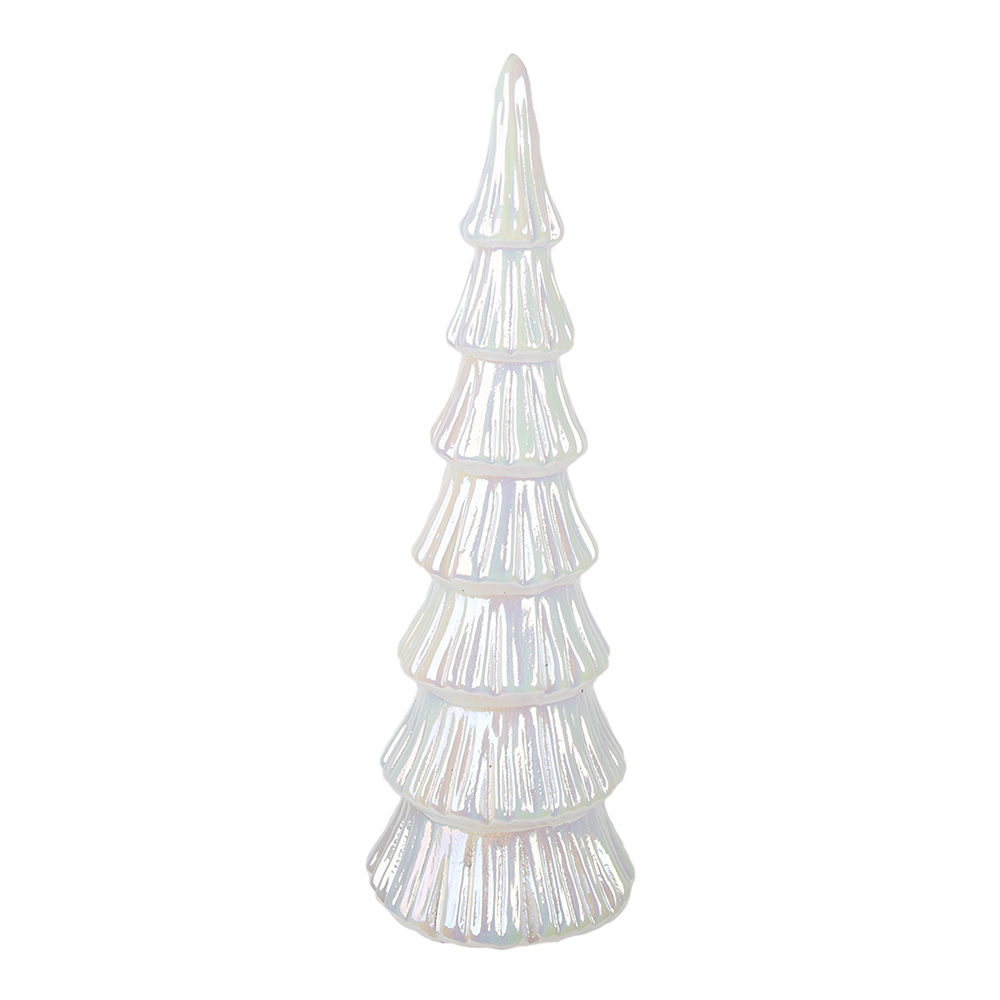 Clayre & Eef   | Kerstdecoratie Beeld Kerstboom met LED Wit ø 11x32 cm | 6GL4643