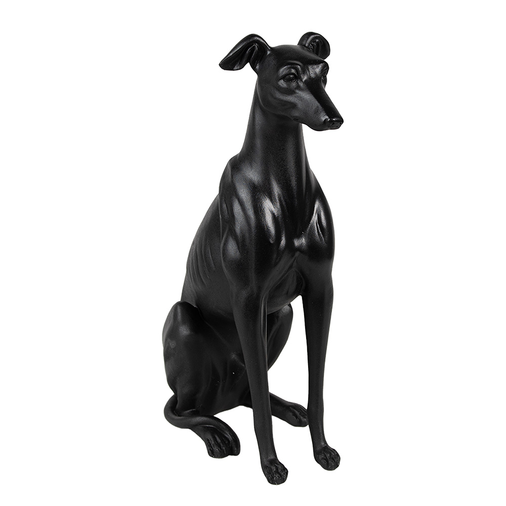 Clayre & Eef   | Decoratie Beeld Hond Zwart 20x10x30 cm | 6PR5069