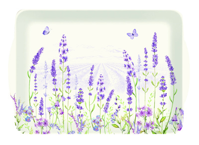 Dekoratief | Dienblad pvc m/handvaten 'Lavender Field', 46x32cm | A221075