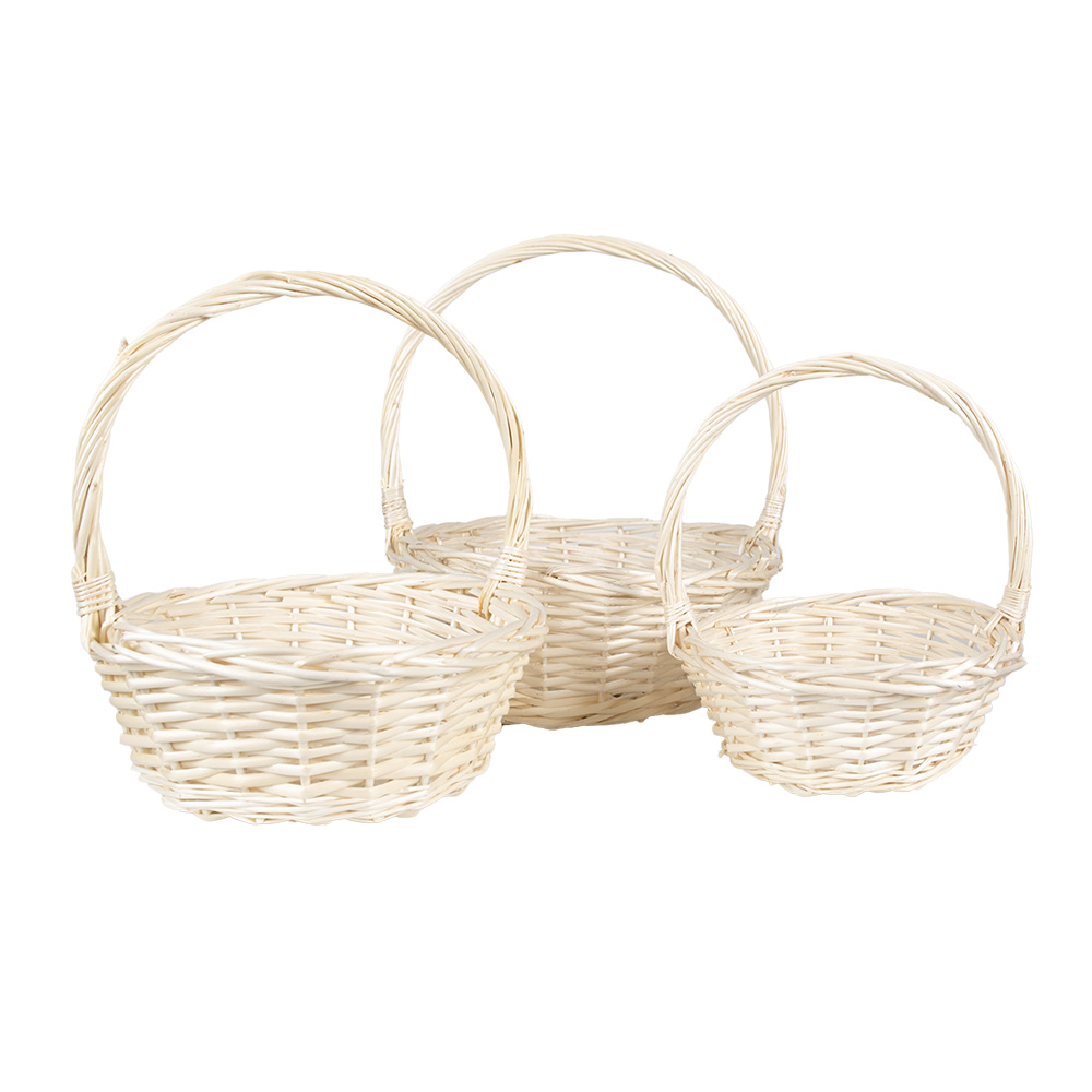 Clayre & Eef   | Opbergmanden Set van 3 Beige ø 33x12/36 / ø 27x11/31 / ø 22x9/26 cm | 65722