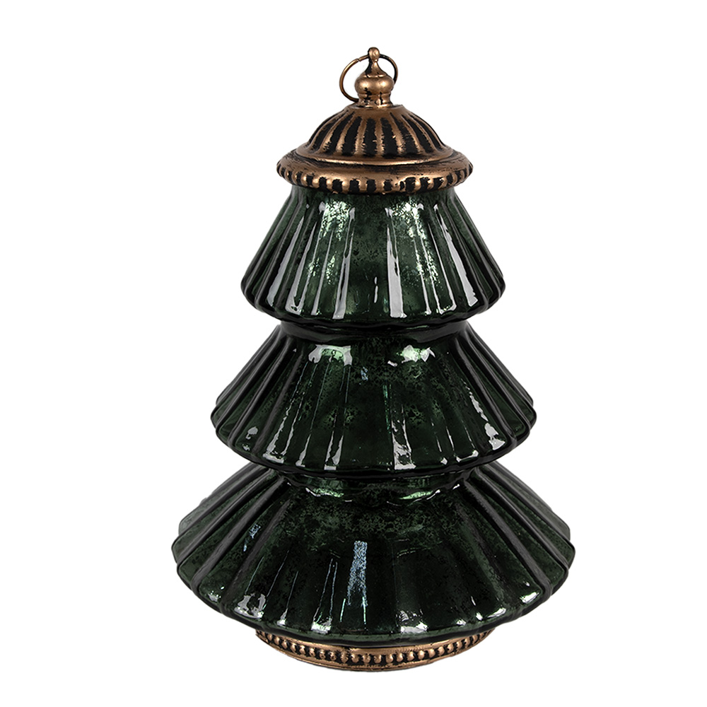 Clayre & Eef   | Kerstdecoratie Beeld Kerstboom met LED Groen ø 16x22 cm | 6GL4574GR