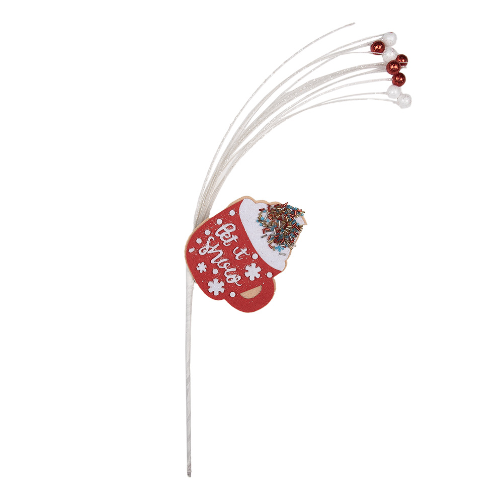 Clayre & Eef   | Kerstdecoratie Rood Wit 12x1x45 cm | 65864