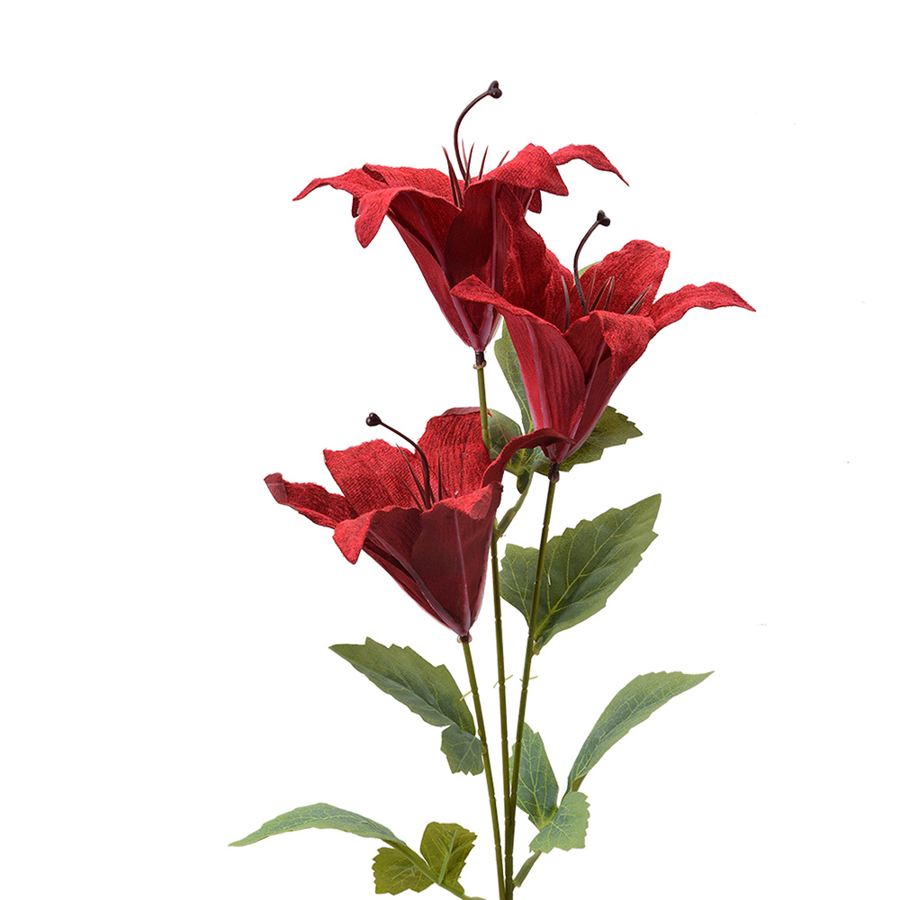 Clayre & Eef   | Decoratie tak met bloemen Rood Groen 15x10x72 cm | 6PL0337R