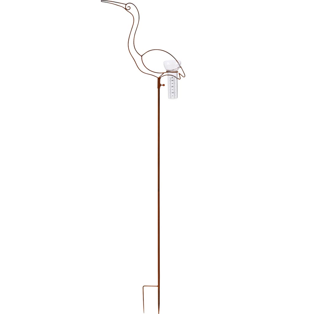 Dekoratief | Tuinprikker reiger m/pluviometer, metaal, 39x8x151cm | A250028