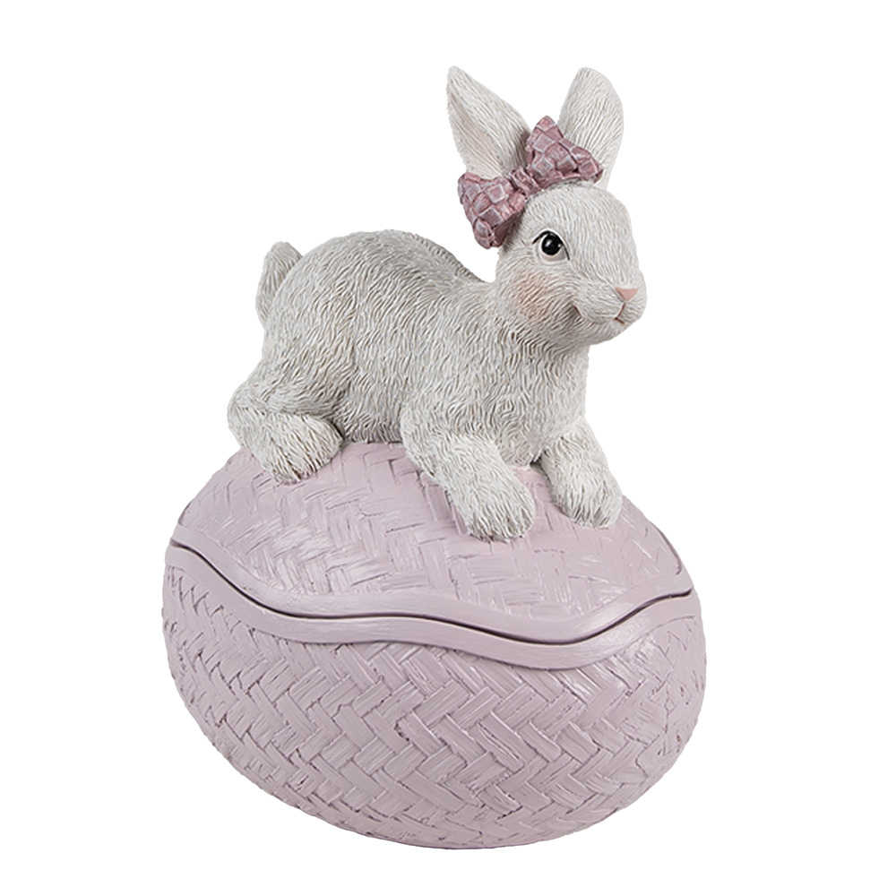 Clayre & Eef   | Decoratief Schaaltje met Deksel Rose Wit 9x13x16 cm | 6PR5132